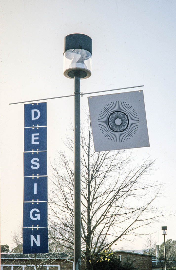 The 1986 DECA Conference sign which I designed, made and erected outside the old Griffith Primary School where the conference was held.